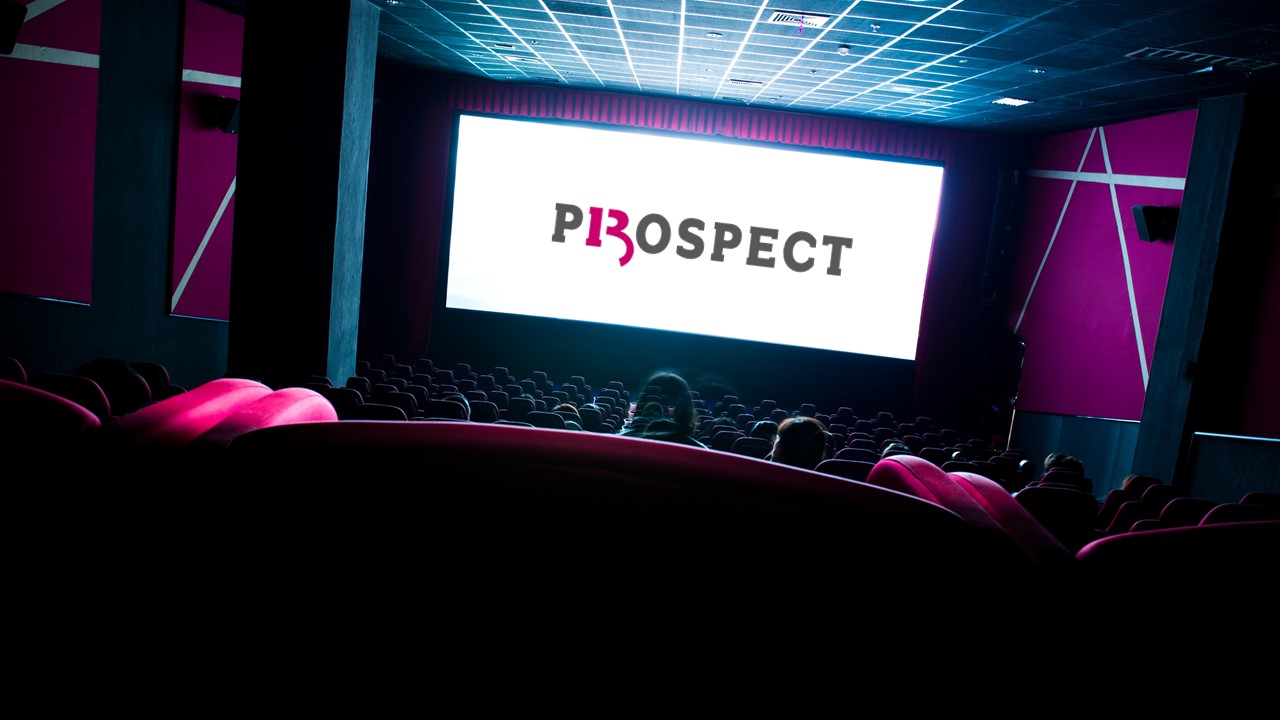 cinema screen with prospect across it