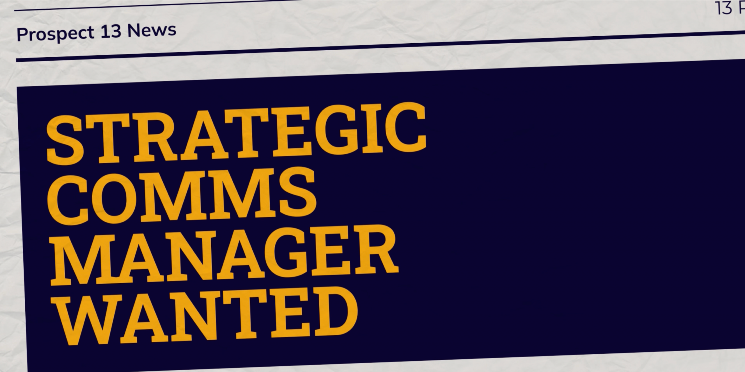 Hiring a Strategic Communications Manager